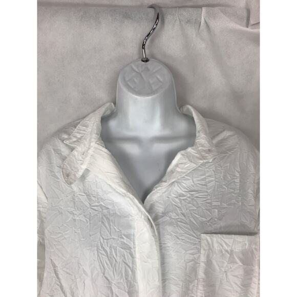 Spirithouse Crinkle Ranger Shirt Button Swing Top M White Lighweight Lagenlook - Picture 3 of 15